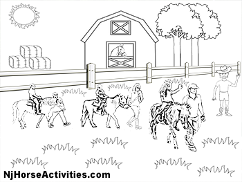 Coloring Page - Pony Rides on The Farm